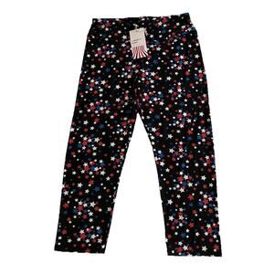 Womens Liberty Park Capri Stretch Leggings Patriotic July 4th Multicolor Stars M